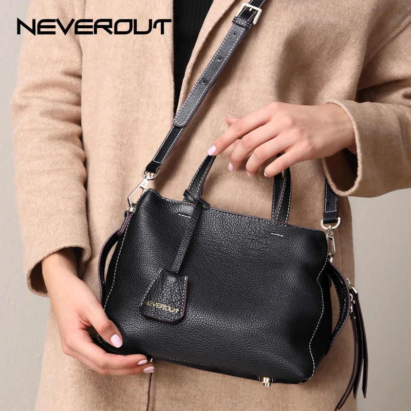 Сумка через плечо NEVEROUT Женская маленькая из мягкой натуральной кожи на молнии |