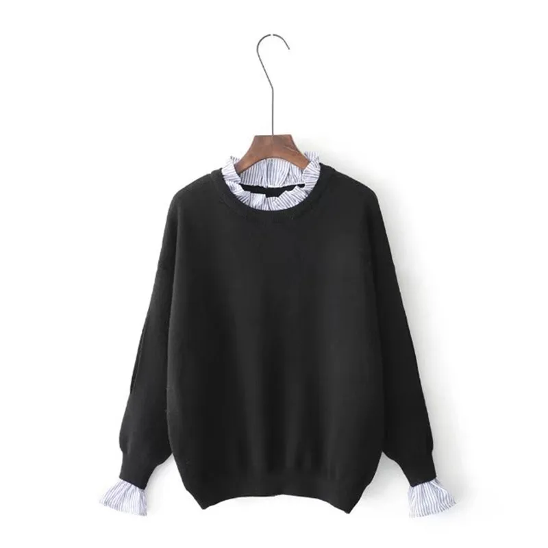 

New Patchwork Pullovers Sweaters Women Nice Spring And Autumn Fashion Long Sleeve Sweaters Woman Vintage Sweaters Female Ladies