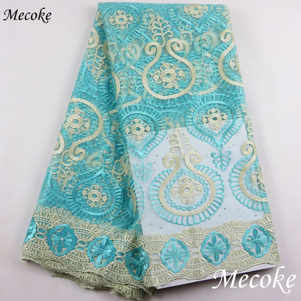Selling african lace fabric Double color swiss voile heavy big design wholesale and retail 5 Yards Cotton France mesh Lace | Дом и сад