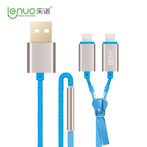 Новое поступление! Lenuo молния дизайн 2 в 1 кабель для зарядки iPhone 5C 5S 6 плюс iPad 4 мини