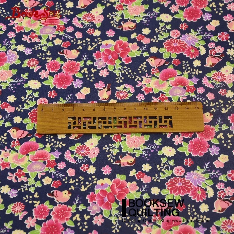 Хлопковое постельное белье Booksew из поплина Лоскутная одежда с цветами и птицами