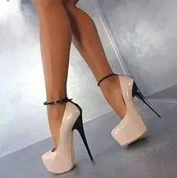 

Contrast Color Ankle Wrap Platform Heels Pumps Shoes Women Ankle Strap Patchwork Stiletto Heels Platform Dress Shoes Customized