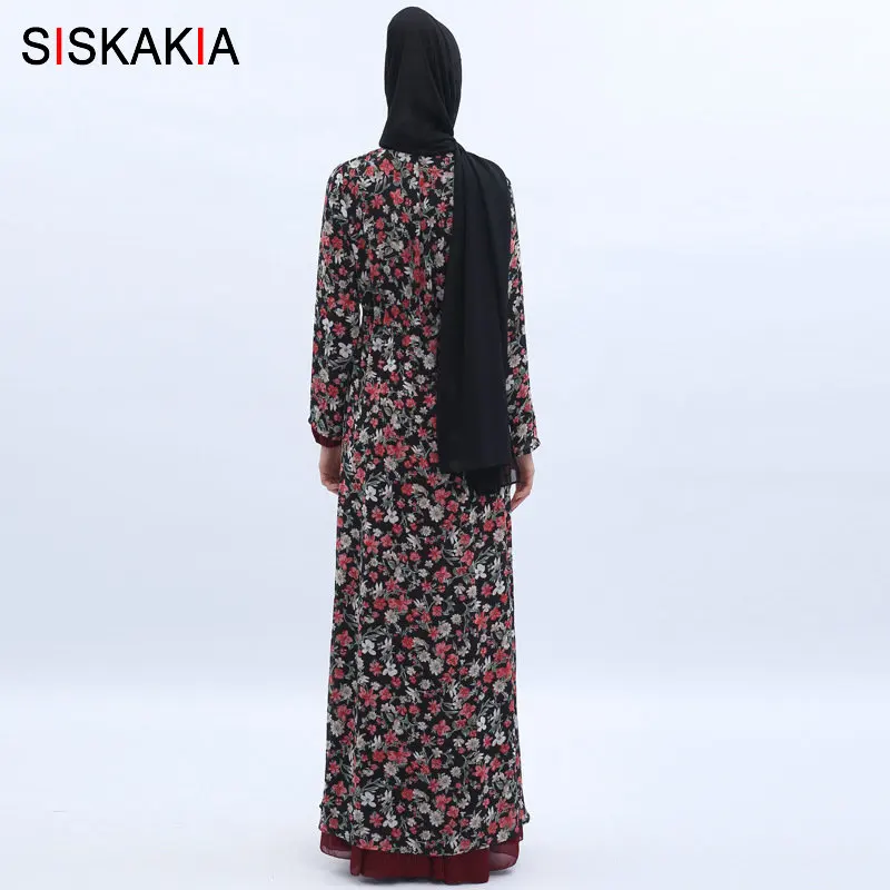 Женское шифоновое кимоно Siskakia с цветочным принтом и поясом бордовое тонкое