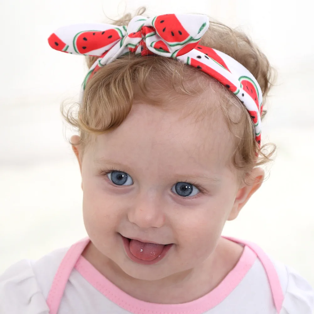 1 Piece MAYA STEPAN Summer New Fruit Children DIY Elastic Hair Head Band Rabbit Ears Baby Newborn Headband Headwear Headwrap | Детская
