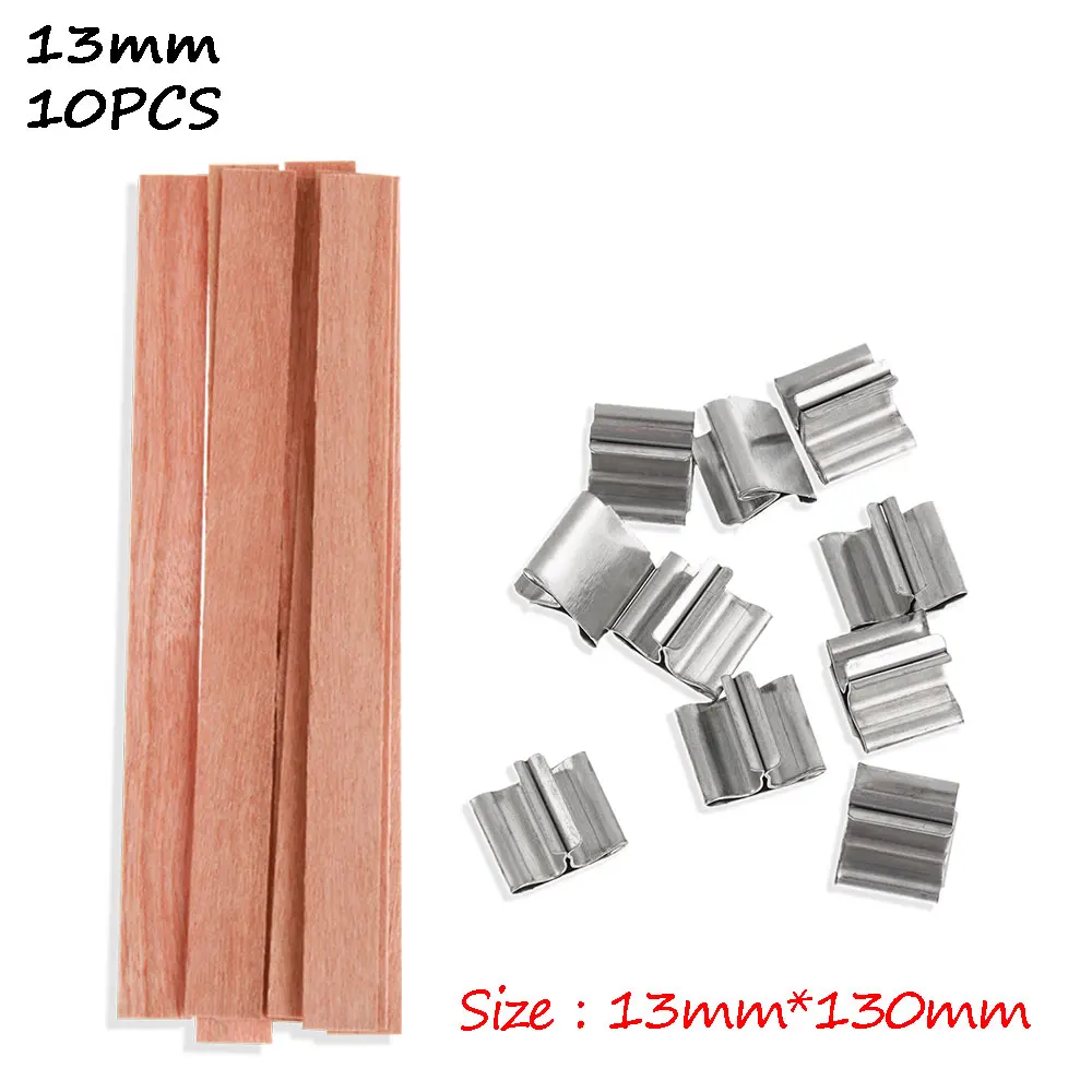 13mm-10pcs 10 шт. деревянный фитиль воск свеча ядро квадратный подсвечник Sustainer вкладки подставка сплав DIY ремесло масляные лампы Вечерние - Цвет: 13mm-10pcs