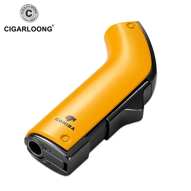 Зажигалка для сигар COHIBA двухструйная ветрозащитная Бутановая надувная