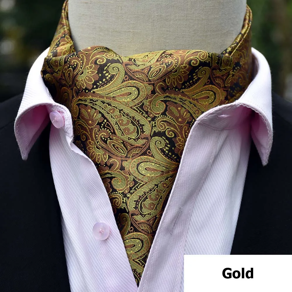 Мужской деловой Галстук Пейсли жаккардовый галстук шарфы Ascot Свадебная
