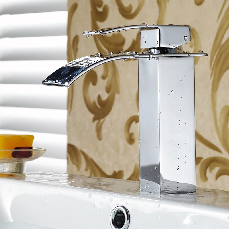 Смеситель для раковины кран Водопад с одним уровнем носик водопад смеситель