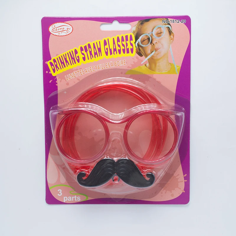 Fun Soft Plastic Straw Toys for Children Funny Glasses Moustache Party decoration tools Baby shower Birthday Toy | Дом и сад