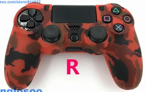 R Силиконовый защитный чехол-накладка для Dualshock 4 Playstation 4 PS4 Pro тонкий контроллер - Цвет: R