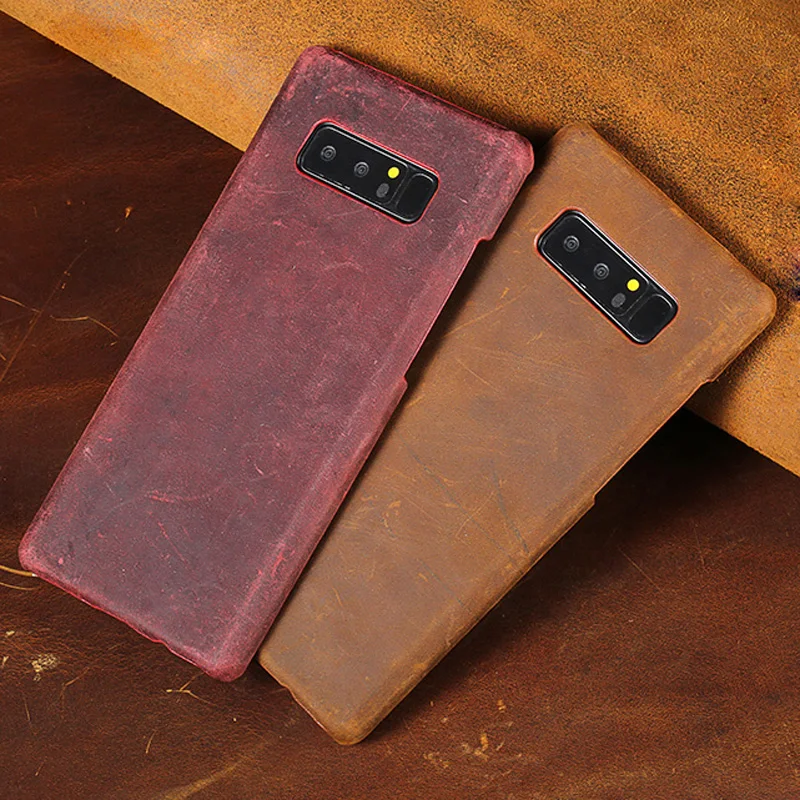 Luxury Leather Phone Case For Samsung Note 8 S6 S7 edge S8 S9 Plus Retro Crazy Horse Skin A3 A5 A7 A8 J5 J7 2017 | Мобильные