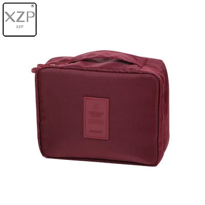 Burgundy XZP сумка для макияжа для девушек, женская косметичка, моющаяся косметичка, органайзер для макияжа, сумка для хранения, сумка для дорожного набора, много карманов, женская сумка - Color: Burgundy