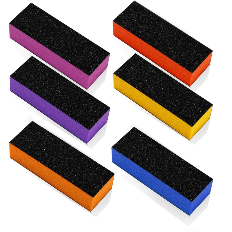 

Hot 5 Pcs/lot Professional Mix Color 3side Nail Buffer File Block Sponge Sandpaper Emery Block Polishing Grinding Manicure Tools