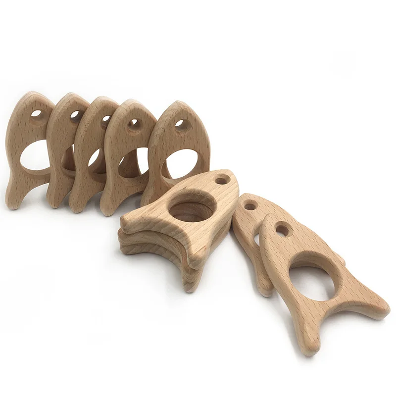 Wooden Rocket Teether Eco-friendly Beech DIY Baby Nursing Wood Teething Toy Accessories for Necklace Gift | Мать и ребенок