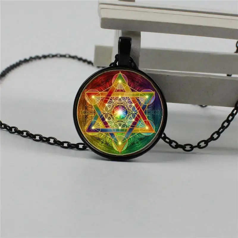Новинка 3 цвета Psychedelic божественное геометрическое хрустальное ожерелье