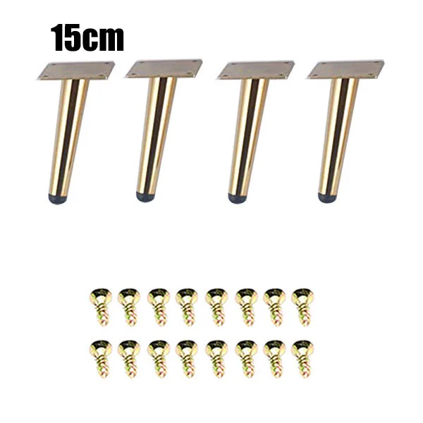 Gold 15cm oblique 4 шт./компл. 15/20/25/30 см для корпусной мебели металлические ножки круглого бананы DIY мебель диван кровать шкаф для обуви ножки стола - Цвет: Gold 15cm oblique