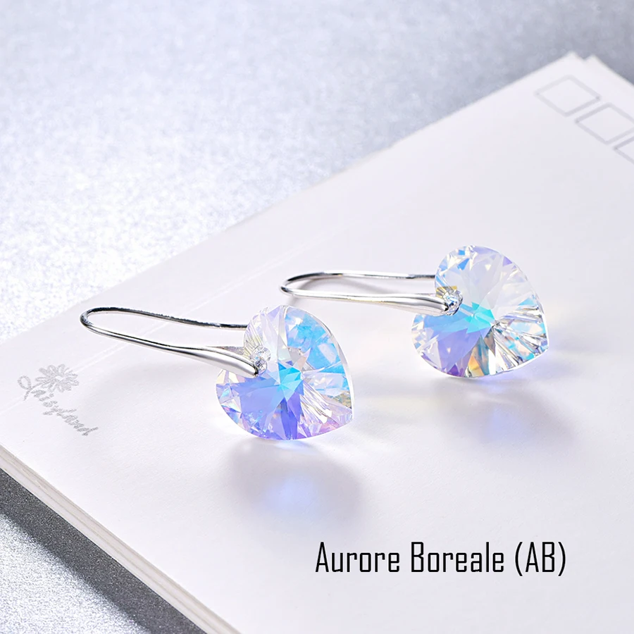 Malanda висячие серьги XILION с кристаллами в виде сердца от Swarovski серебряного цвета, серьги-капли для пирсинга для женщин, ювелирное изделие, подарок для любимой девушки