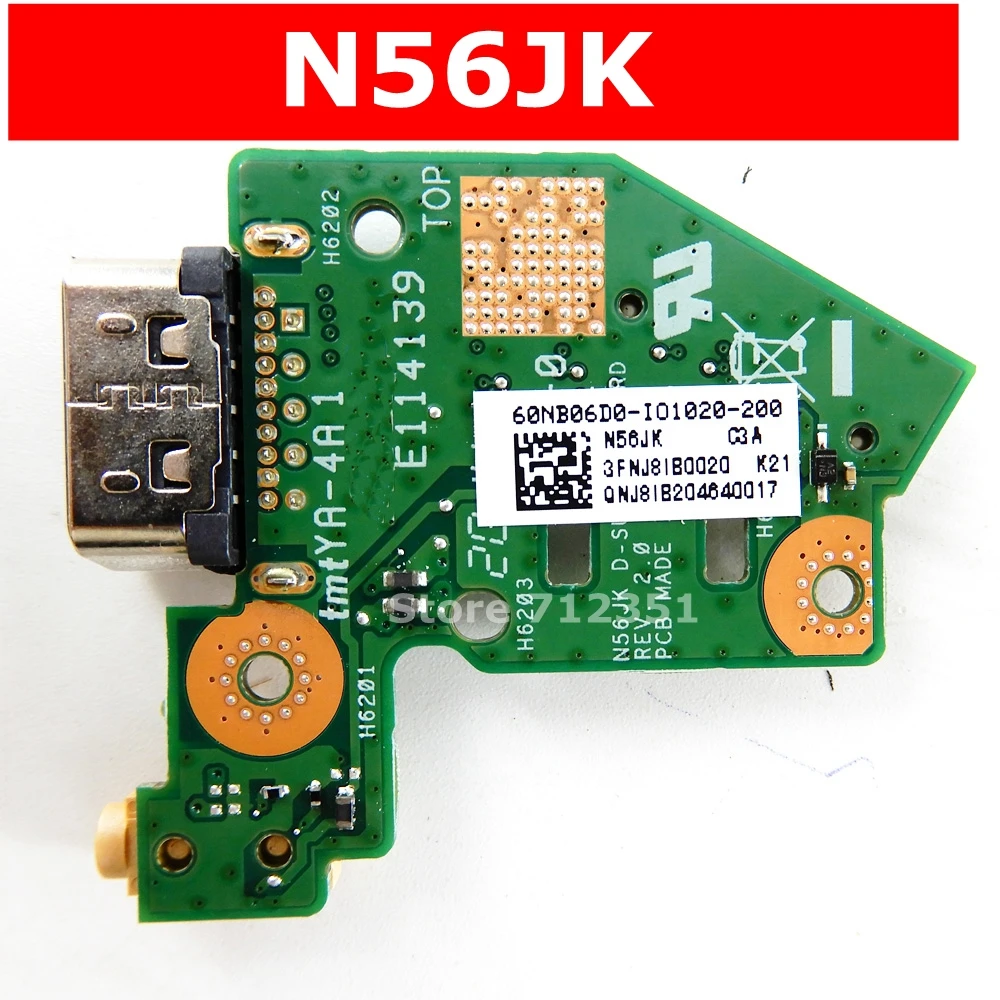 N56JK для ASUS N56 N56V N56VJ N56VM N56VB N56VZ N56J N56JN N56JR плата кнопки питания ноутбука ввода вывода
