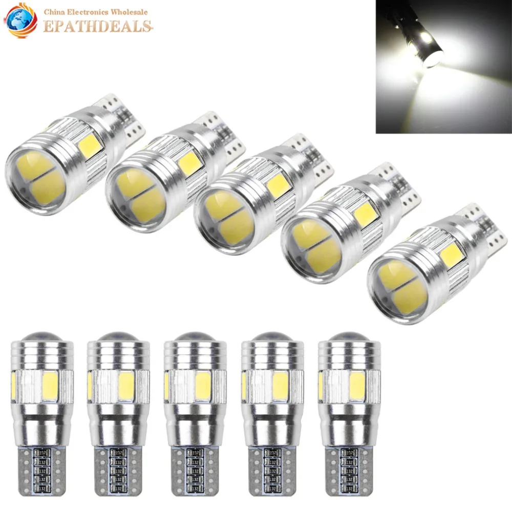 10 шт.! Светодиодная лампа T10 501 194 W5W 5630 SMD для внутреннего освещения автомобиля HID