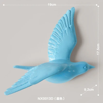 

black white blue wedding Creative bird ornaments bedroom TV background wall mural pendant three-dimensional wall decor