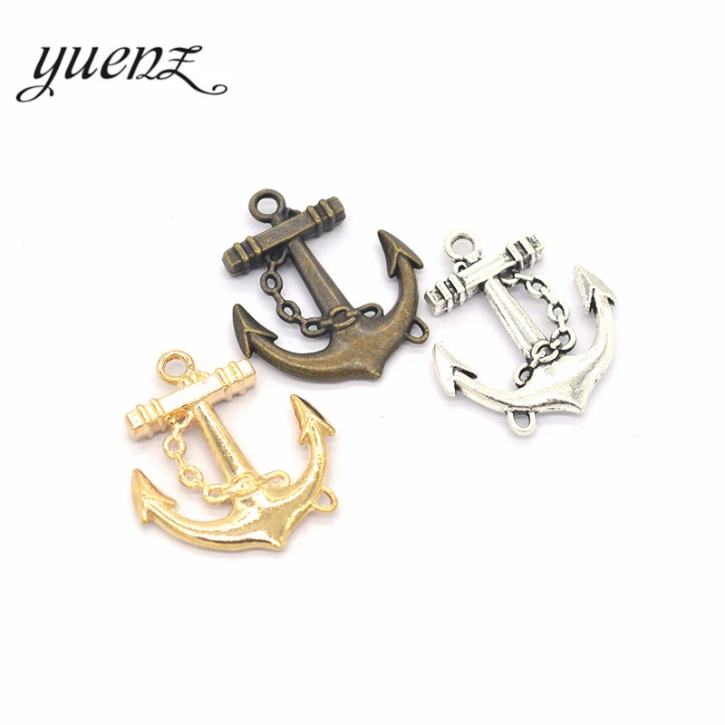 Yuenz 10 шт. Модные Античная Металл Якорь Талисманы сплав Подвеска Fit ювелирных