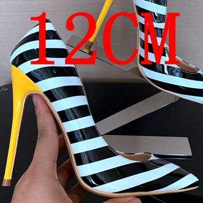 yellow banma 12cm 8/10/12 сантиметров Для женщин Обувь на высоких каблуках под платье Свадебные туфли-лодочки на платформе Летние босоножки женские туфли на высоком каблуке кожаная обувь дамские туфли-лодочки - Цвет: yellow banma 12cm