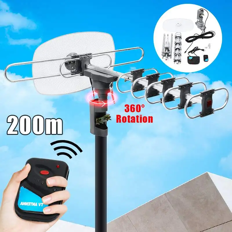 36 дБ HD цифровая 360 градусов наружная ТВ антенна для Full HD ТВ DVB-T UHF VHF FM с высоким коэффициентом усиления сильный сигнал наружная ТВ антенна