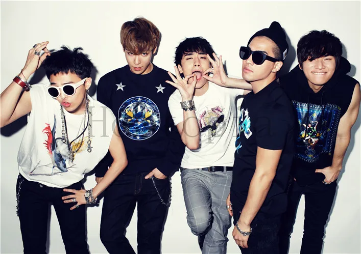 Серебристый BIGBANG плакаты настенные наклейки ясное изображение белая бумага с покрытием печатает гостиная спальня - Цвет: Серебристый