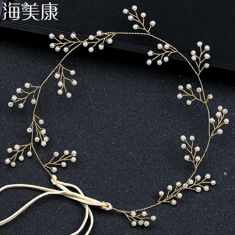 

Haimeikang Pear Bridal Wedding Head Piece Bride Headwear Headband Hair Band 100% Handmade Flower Women Party Jewelry Accessories