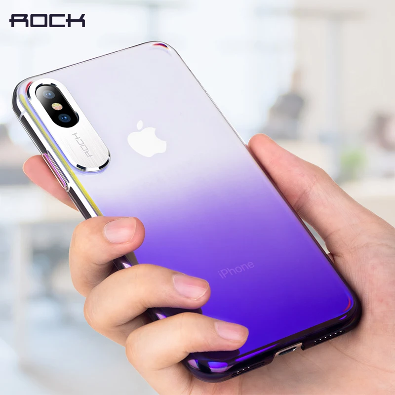 Градиентный чехол ROCK для Apple iphone X XS Max XR, роскошный тонкий прозрачный защитный чехол для iphone XR XS, прозрачный чехол