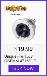 Osram фонарик UF-1501 IR 850NM 38 мм выпуклая линза светодиодный 3 режима инфракрасный невидимый свет лампы факел+ Крепление прицела