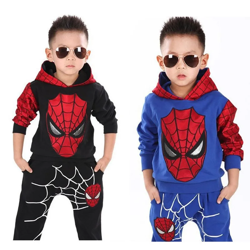 

Children's Set Autumn Boys European and American Cotton Spider-Man Two-piece Set