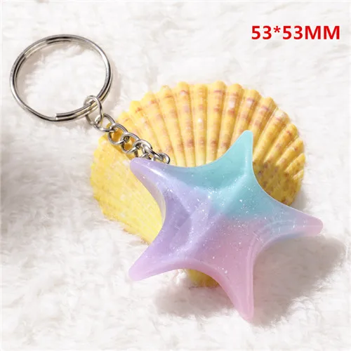 as picture 1 шт./лот, 37-56 мм, тематика морской или морской жизни, Брелоки для ключей, блестящие плоские с оборота Полимерные Подвески для женщин - Цвет: as picture