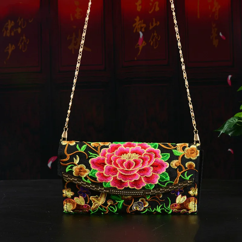 Embroidery Ethnic Women Shoulder Bags Gorgeous Fashion Handmade Flowers Embroidered Handbag Ladies Clutch Bag | Багаж и сумки