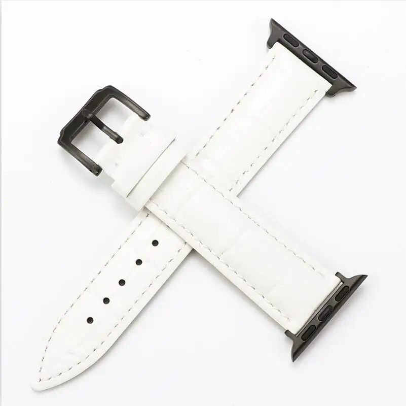 Кожаный ремешок для Apple watch band 4 3 Женский iwatch ремешок 42 мм 38 мм 44 мм 40 мм аксессуары correa Бабочка Пряжка для женщин - Цвет ремешка: white black