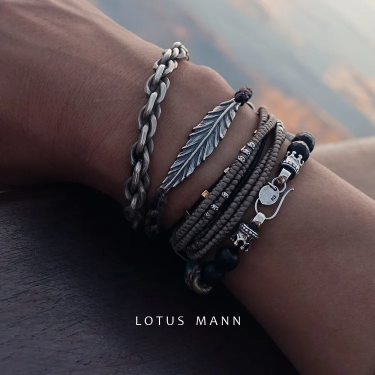 

Lotus Mann ONXY QUARTZ STERLING SILVER BRACELET