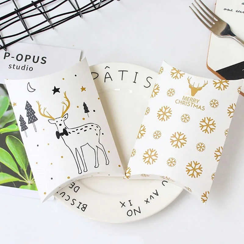 Рождественская подушка в форме конфет оленя Снежинка узор 10 шт./лот для рождества