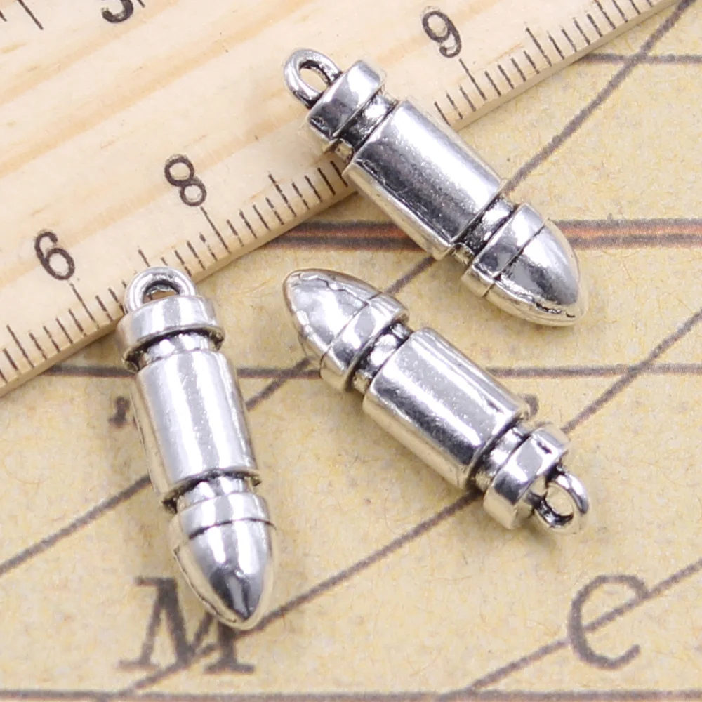 

8pcs Charms War Bullet Cartridge 25x7x7mm Tibetan Pendants Crafts Making Findings Handmade Antique DIY Jewelry