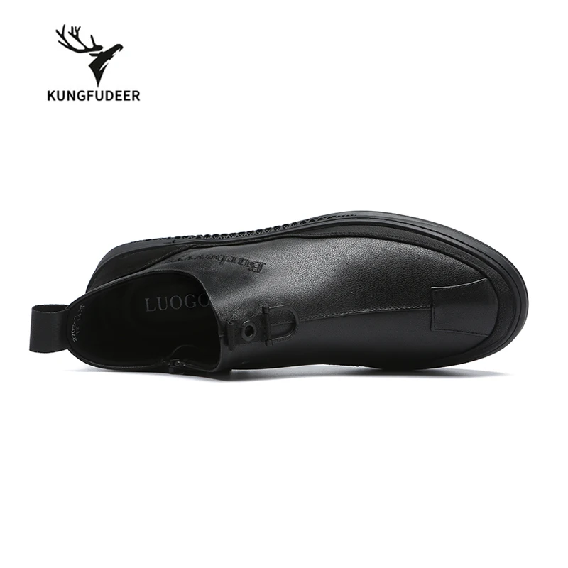 Spring new fashion leather loafers men's casual shoes joker Korean version of British men | Обувь