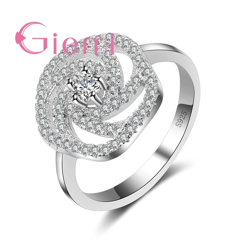 

Variety Size Multiple Colors Flower Shape Crystal Stone Ring Fashionable Women Shopping Jewelry 925 Silver and CZ
