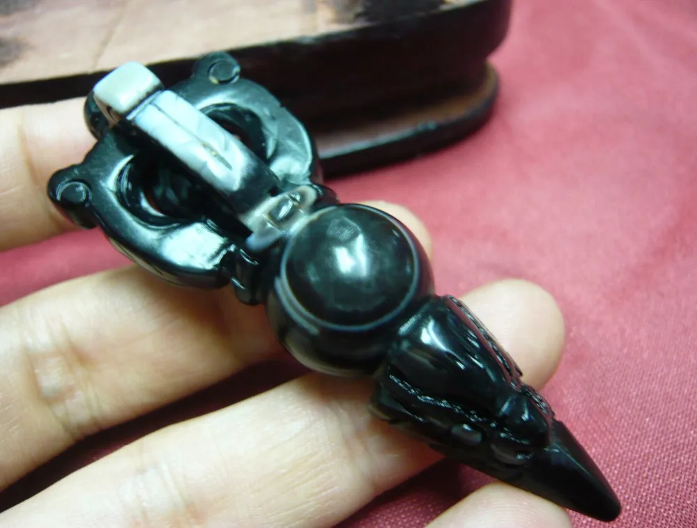 Magic Power Тибетский оникс острый наконечник Голова Дракона искусственная подвеска