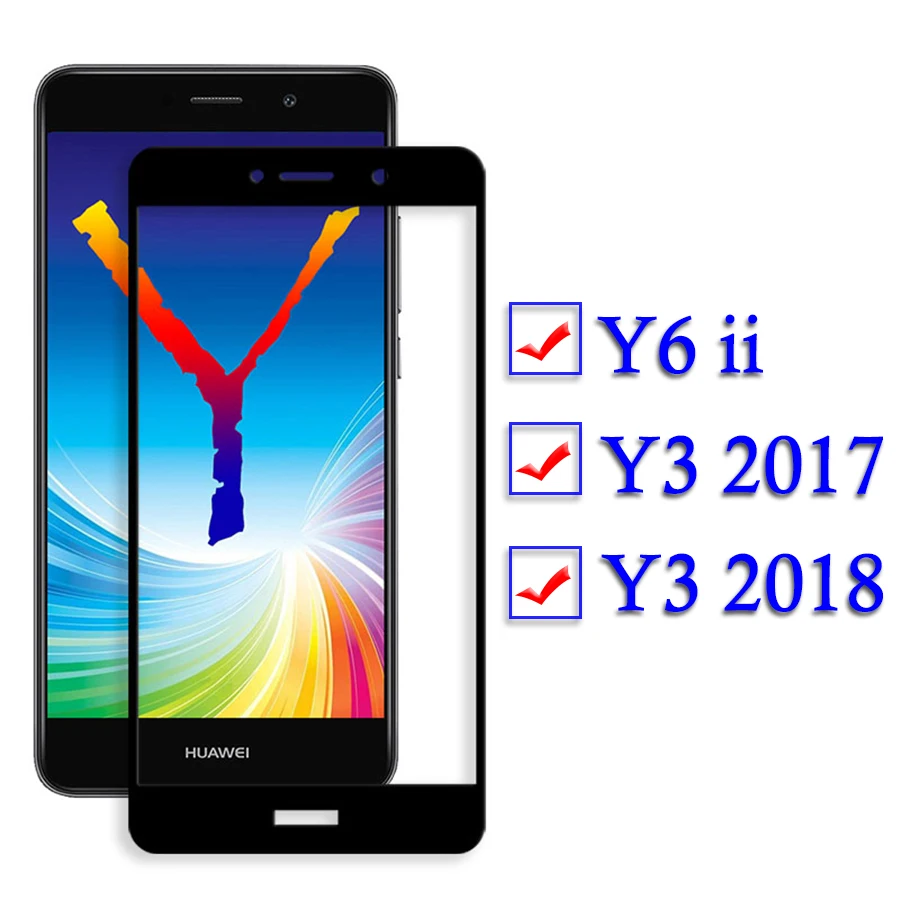 Защитное стекло для Huawei y3 2017 huawei 2018 Y6 ii Y 3 закаленное защиты экрана 6ii пленка 9H |