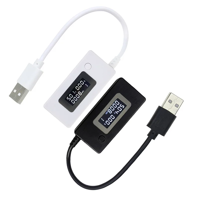 Белый USB цифровой мини ЖК тестер напряжения измеритель тока считыватель