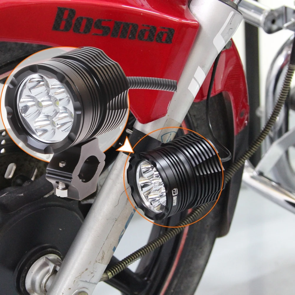 BOSMAA 2xM201 Moto белый 4800LM MX L2 светодиодный мотоцикл фара противотуманная точечная