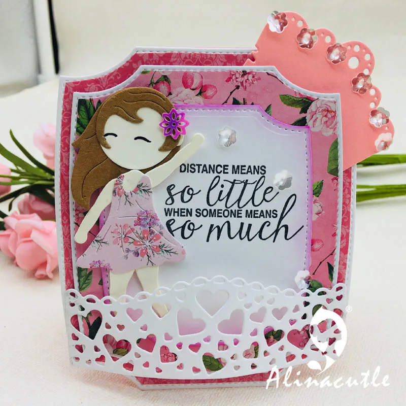 Металлическая высечка кукла alinacraft счастливая девушка Зонт забор дождь