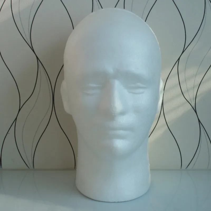 

54cm Male Mannequin Foam Manikin Training Head Model Wig Glasses Hat Display Stand