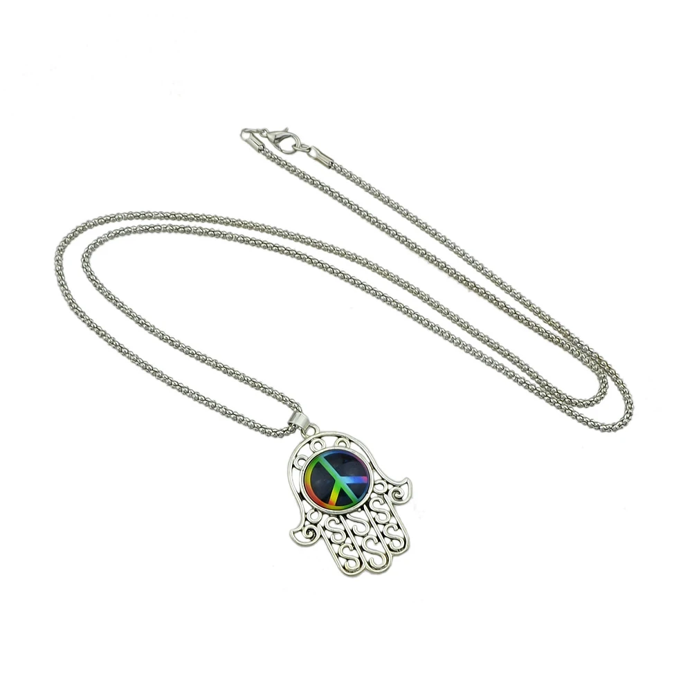 Заявление Bijoux серебро Цвет цепи с ручной Форма кулон Цепочки и ожерелья Висячие