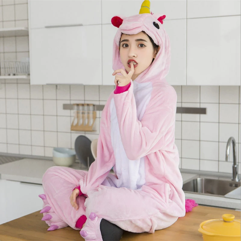 Pink Pegasus Пижама в виде животных Единорог звезда Kigurumis, пижамные комплекты, одежда для сна, Косплэй молния Для женщин Для мужчин зимние унисекс, стежка пижамы с персонажами из мультфильмов - Цвет: Pink Pegasus