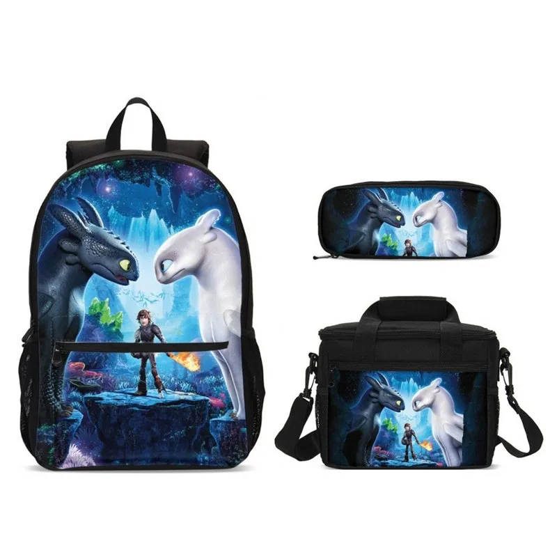 3 шт./компл. Портфолио для школы сумки мальчиков и девочек мультфильм Как