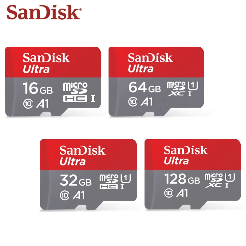 Оригинальный двойной флеш накопитель SanDisk 100 МБ/с. 128GB карта Micro SD Card 64 ГБ 32